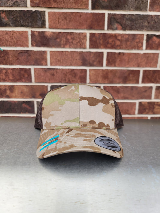 Multicam Retro Trucker Cap.   Multicam Arid/Brown