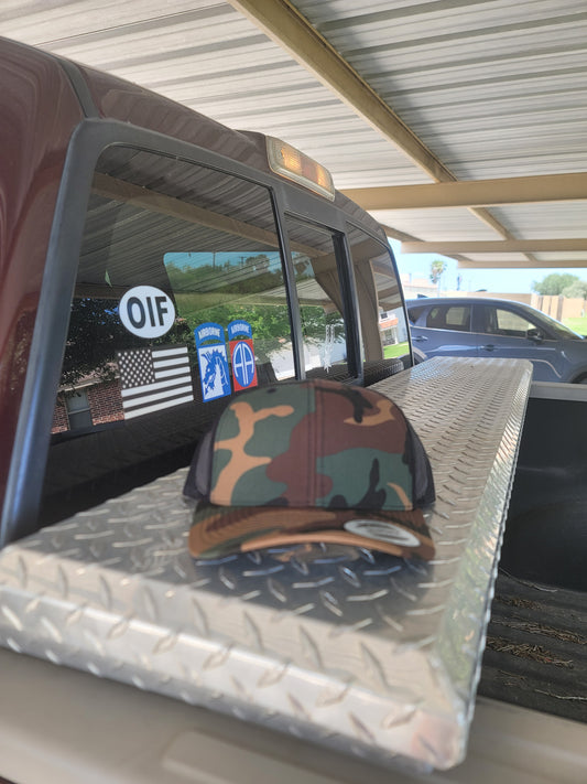 BDU Green Camo Retro trucker cap